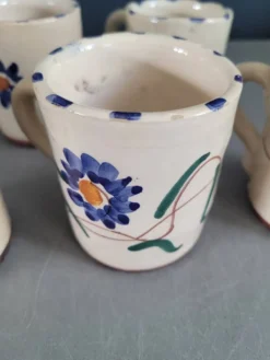 Lot de 5 tasses à café en céramique émaillée