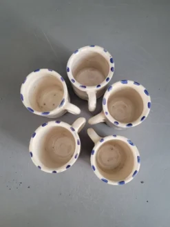 Lot de 5 tasses à café en céramique émaillée