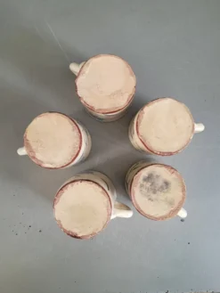Lot de 5 tasses à café en céramique émaillée