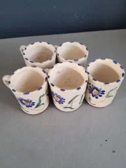 Lot de 5 tasses à café en céramique émaillée