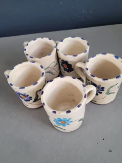 Lot de 5 tasses à café en céramique émaillée