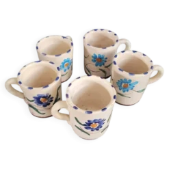 Lot de 5 tasses à café en céramique émaillée