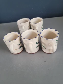 Lot de 5 tasses à café en céramique émaillée