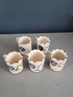 Lot de 5 tasses à café en céramique émaillée