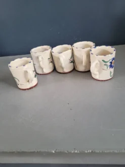 Lot de 5 tasses à café en céramique émaillée