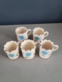 Lot de 5 tasses à café en céramique émaillée
