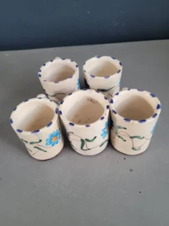 Lot de 5 tasses à café en céramique émaillée