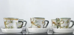 Lot de 6 tasses à café et sous-tasses vintage Kéraluc Quimper