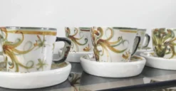 Lot de 6 tasses à café et sous-tasses vintage Kéraluc Quimper