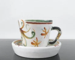 Lot de 6 tasses à café et sous-tasses vintage Kéraluc Quimper
