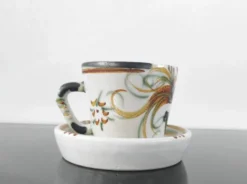 Lot de 6 tasses à café et sous-tasses vintage Kéraluc Quimper