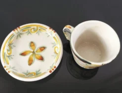 Lot de 6 tasses à café et sous-tasses vintage Kéraluc Quimper