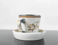Lot de 6 tasses à café et sous-tasses vintage Kéraluc Quimper
