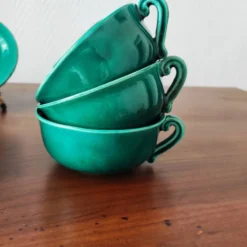 Lot de 12 tasses à café Françaises signées Jean Pobéry style Art déco