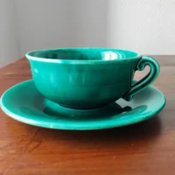 Lot de 12 tasses à café Françaises signées Jean Pobéry style Art déco