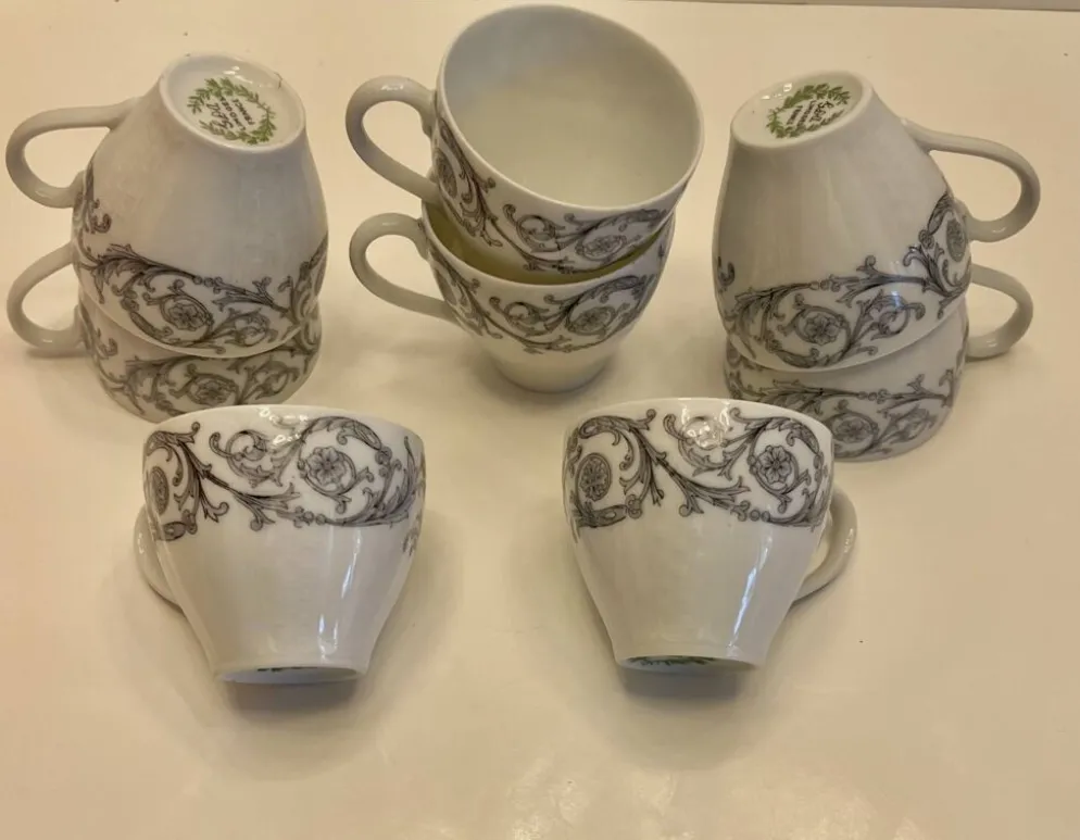 Lot de 8 tasses à café vintage Goa Limoges France