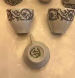 Lot de 8 tasses à café vintage Goa Limoges France