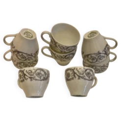 Lot de 8 tasses à café vintage Goa Limoges France