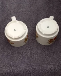 lot de 2 tasses céramique bohême chic floral vintage estampillées H