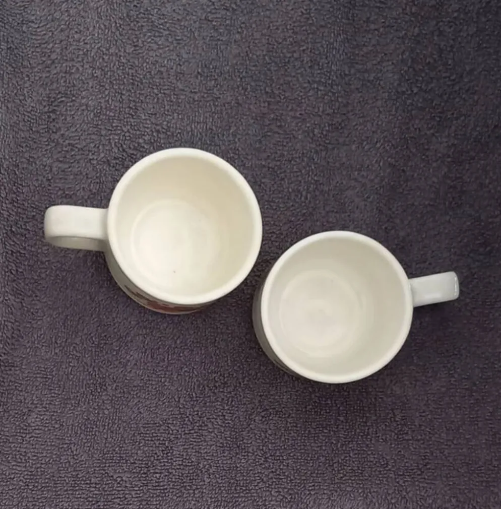 lot de 2 tasses céramique bohême chic floral vintage estampillées H