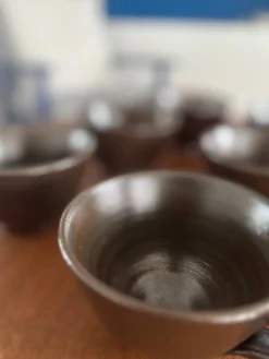 Lot de 6 tasses en céramique vintage - tasse en grès couleur chocolat