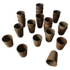 Lot de 27 tasses-timbales vintage en grès Digoin