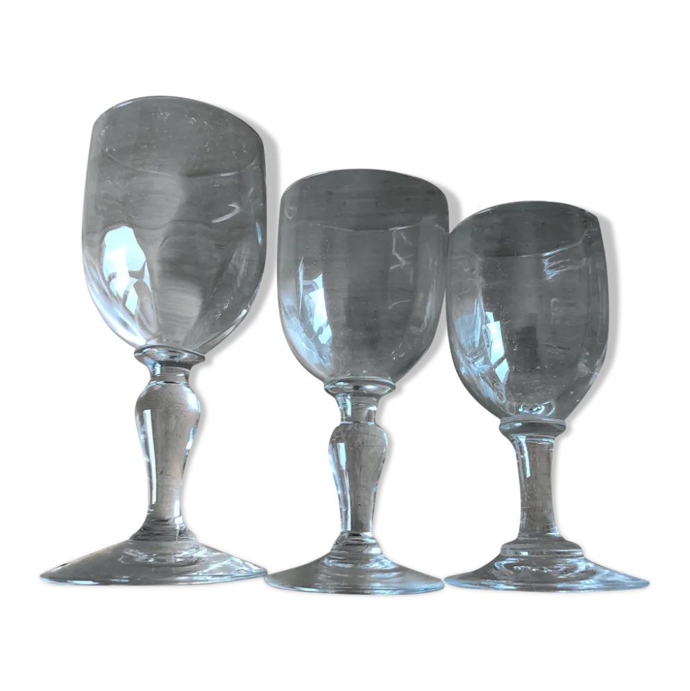 Lot de 3 verres anciens