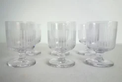 Lot de 6 verres apéritif en cristal taillé vintage