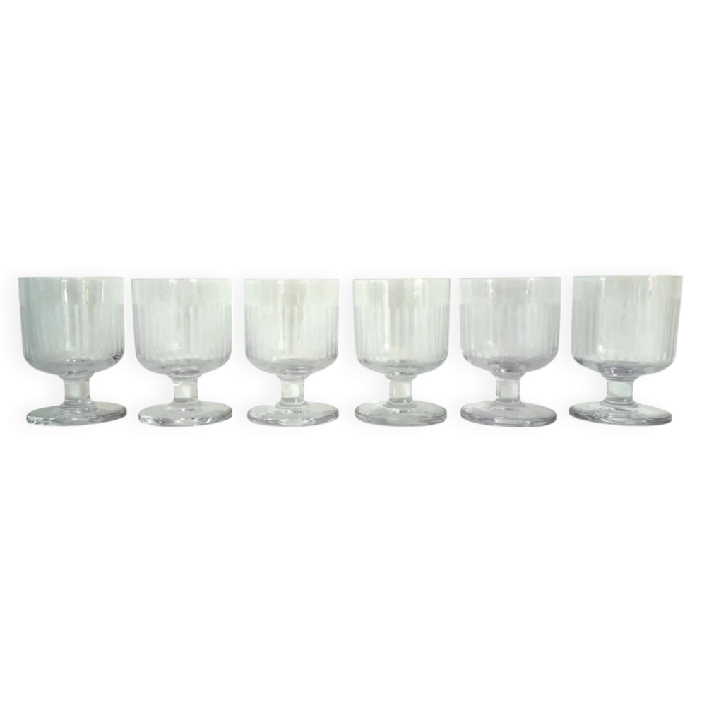 Lot de 6 verres apéritif en cristal taillé vintage