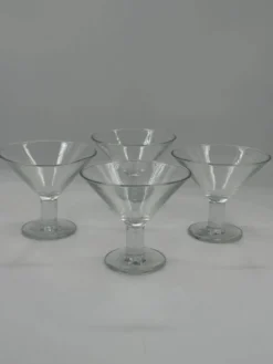 Lot de 4 verres à coupe/martini vintage en verre