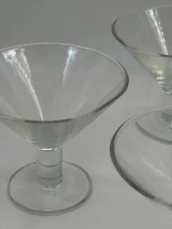 Lot de 4 verres à coupe/martini vintage en verre