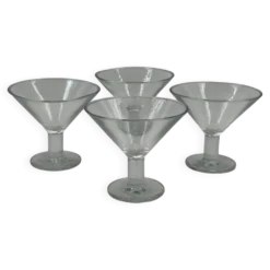 Lot de 4 verres à coupe/martini vintage en verre