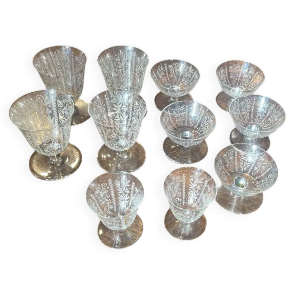 Lot de 11 verres cristal - baccarat - Argentina