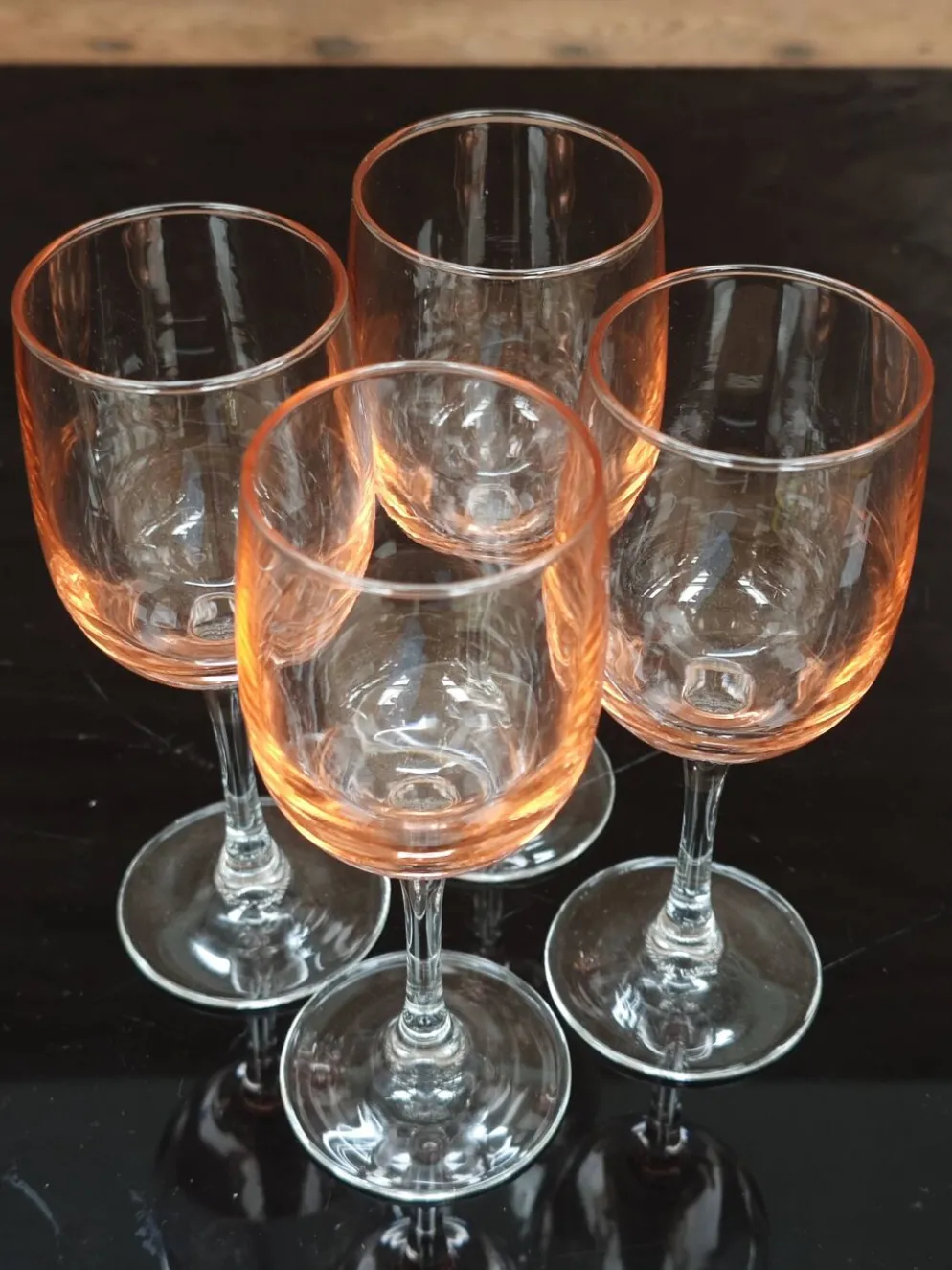Lot de 4 verres à pied rose antique Luminarc