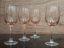 Lot de 4 verres à pied rose antique Luminarc