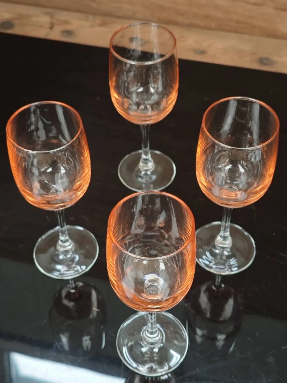Lot de 4 verres à pied rose antique Luminarc