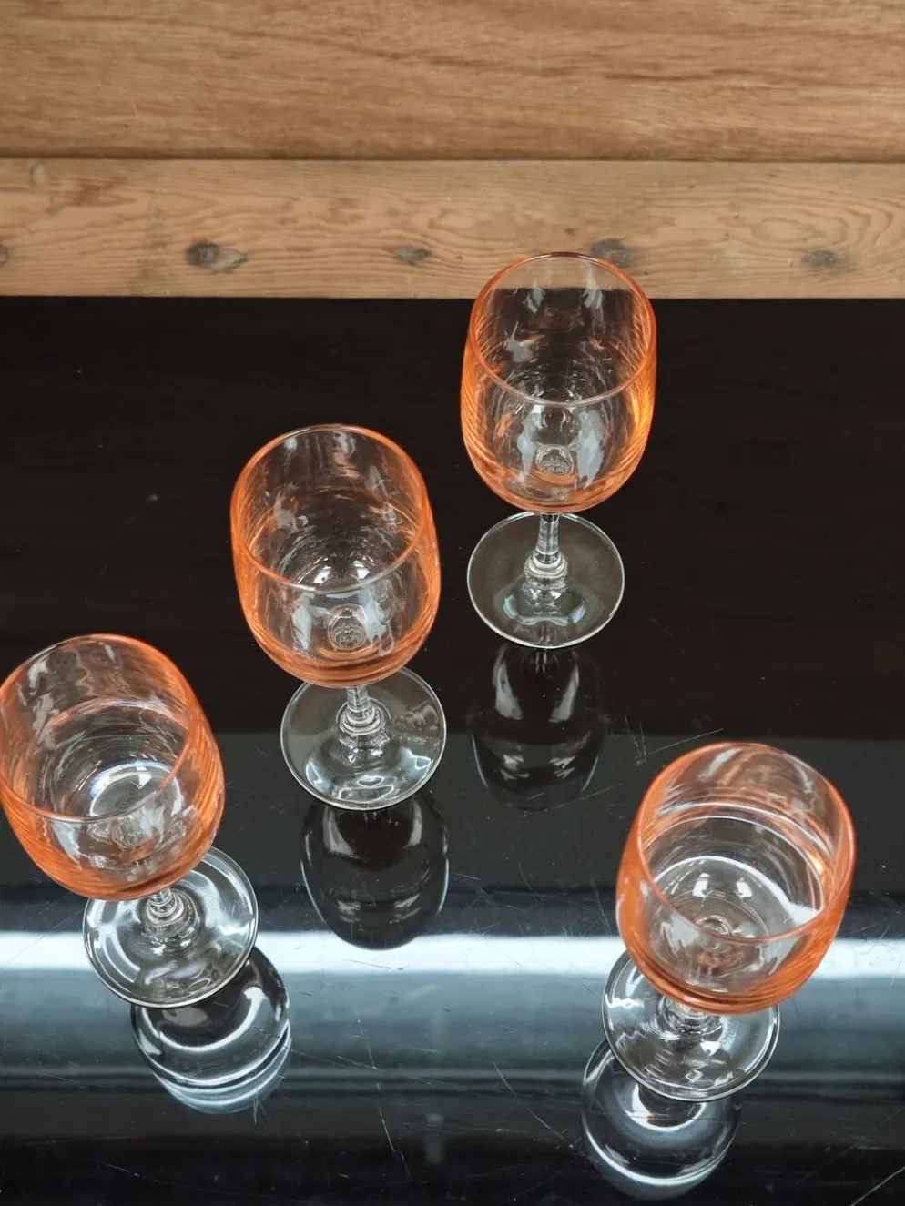 Lot de 4 verres à pied rose antique Luminarc