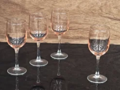 Lot de 4 verres à pied rose antique Luminarc