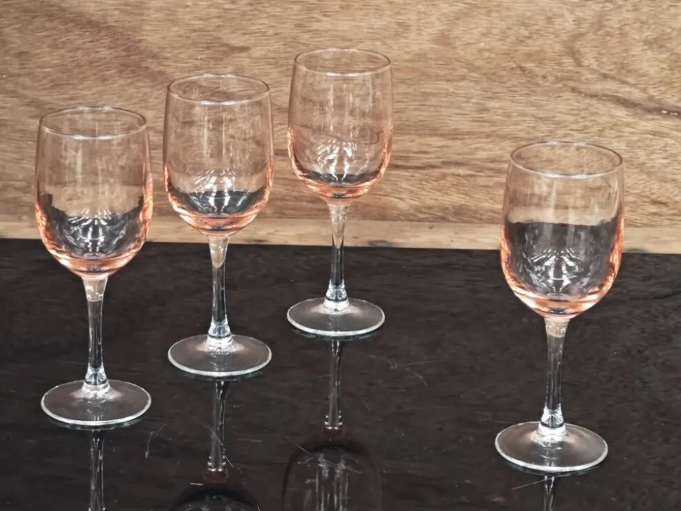 Lot de 4 verres à pied rose antique Luminarc