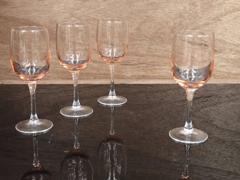 Lot de 4 verres à pied rose antique Luminarc
