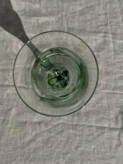 Lot de 4 verres à pied vert vintage H16