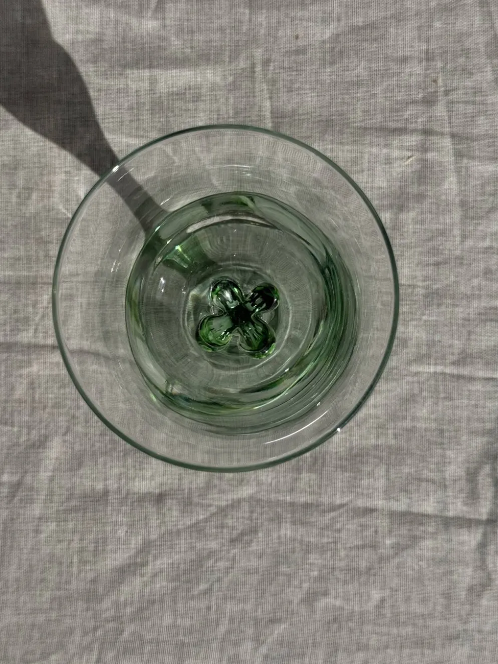 Lot de 4 verres à pied vert vintage H16