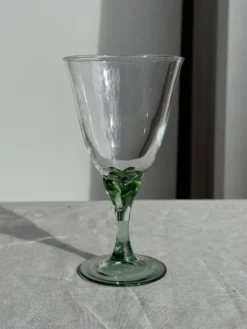 Lot de 4 verres à pied vert vintage H16