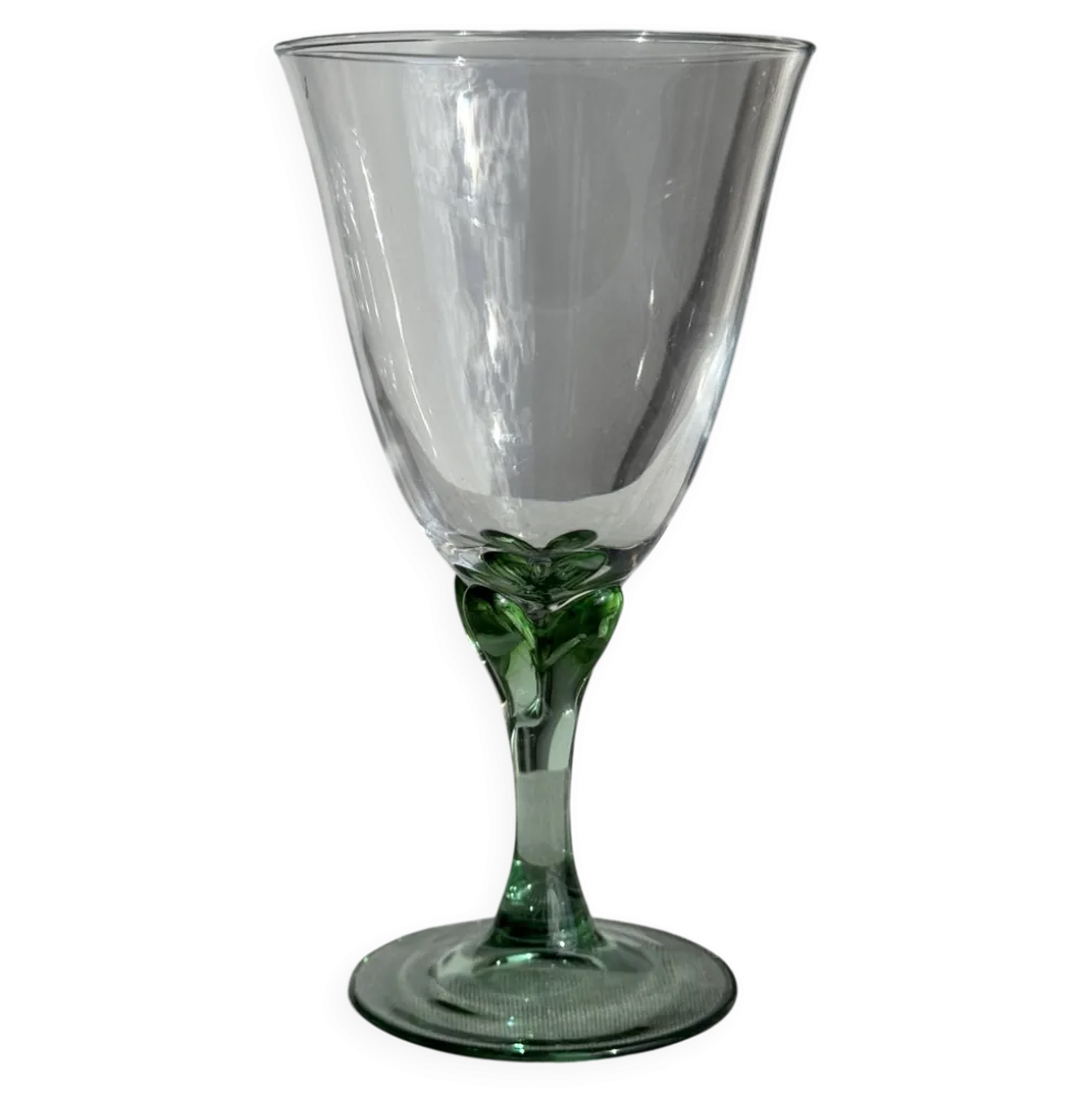 Lot de 4 verres à pied vert vintage H16