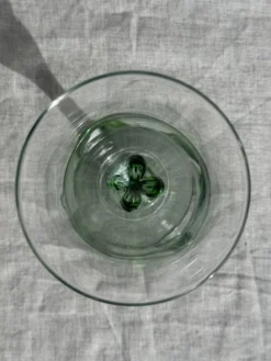 Lot de 4 verres à pied vert vintage H16