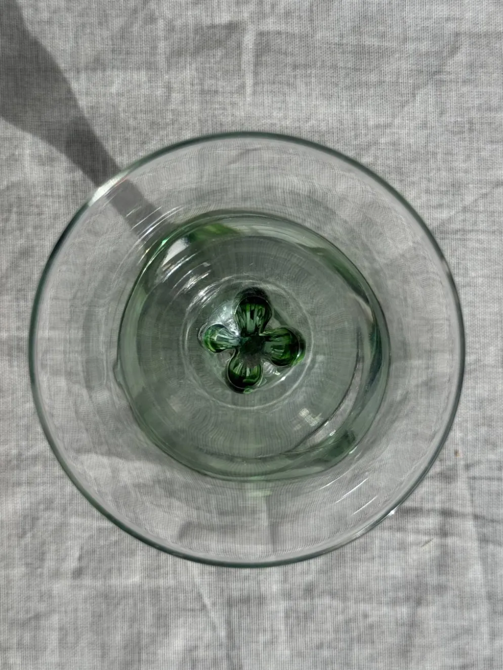 Lot de 4 verres à pied vert vintage H16
