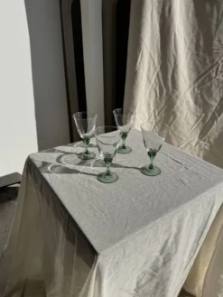 Lot de 4 verres à pied vert vintage H16