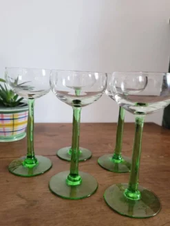 Lot de 5 verres à pied vin blanc d'Alsace