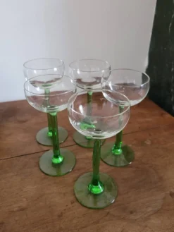 Lot de 5 verres à pied vin blanc d'Alsace