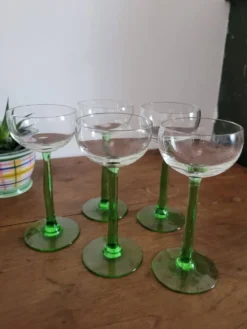 Lot de 5 verres à pied vin blanc d'Alsace